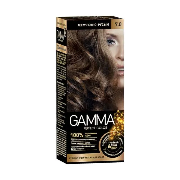 Gamma Perfect Color Крем-краска для волос, краска для волос, тон 7.0 Жемчужно-русый, 1 шт.