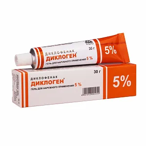 Диклоген, 5%, гель для наружного применения, 30 г, 1 шт.