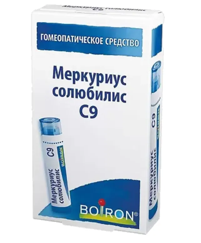 Меркуриус солюбилис C9, гранулы гомеопатические, 4 г, 1 шт.