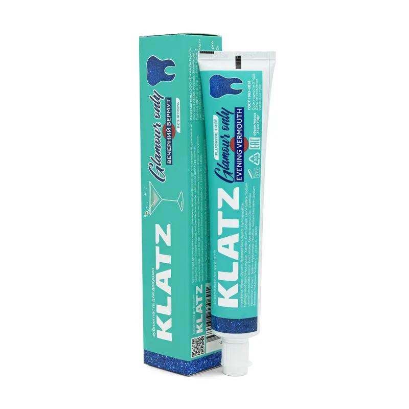 Klatz Glamour Only Зубная паста для девушек, без фтора, паста зубная, вечерний вермут, 75 мл, 1 шт.