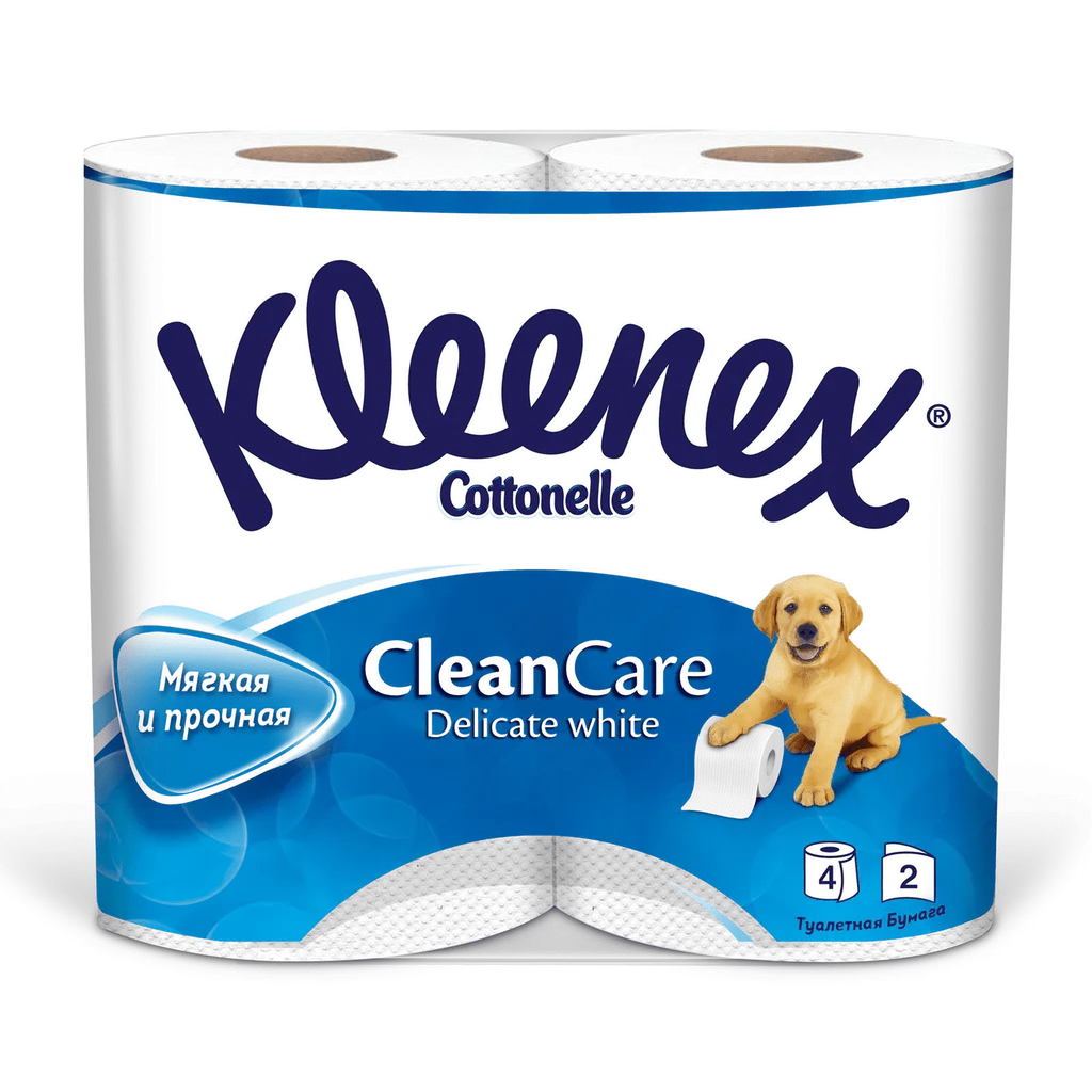 Kleenex Clean Care Delicate Туалетная бумага, двухслойная, белого цвета, 4 шт.