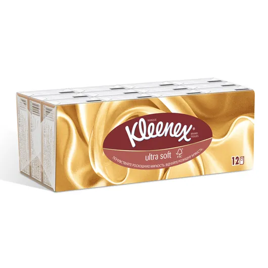 Kleenex платки носовые бумажные Ультрасофт, 7х12, 84 шт.