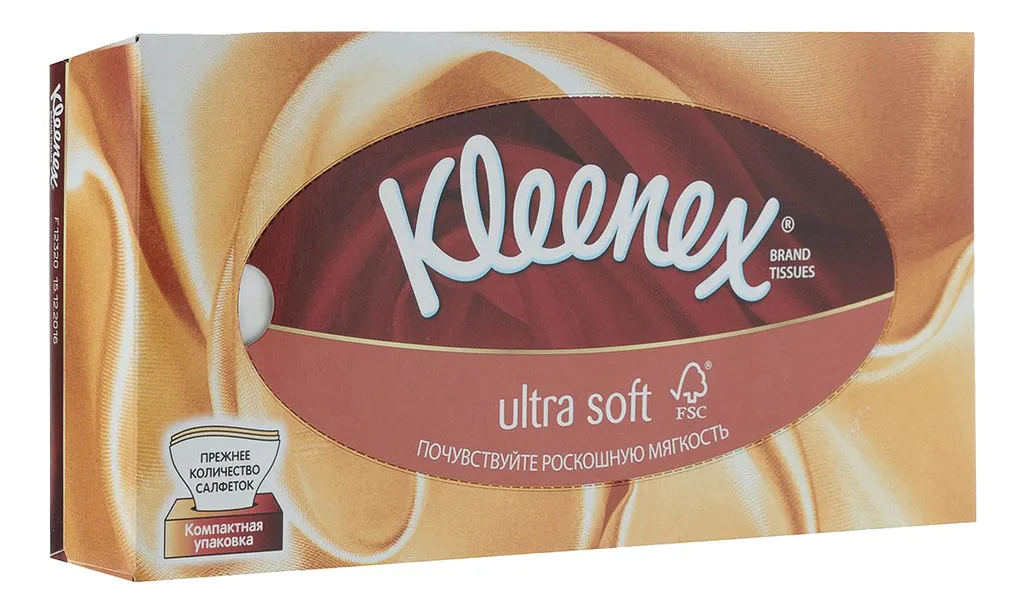 Kleenex Ultra Soft Салфетки в коробке, салфетки, 56 шт.