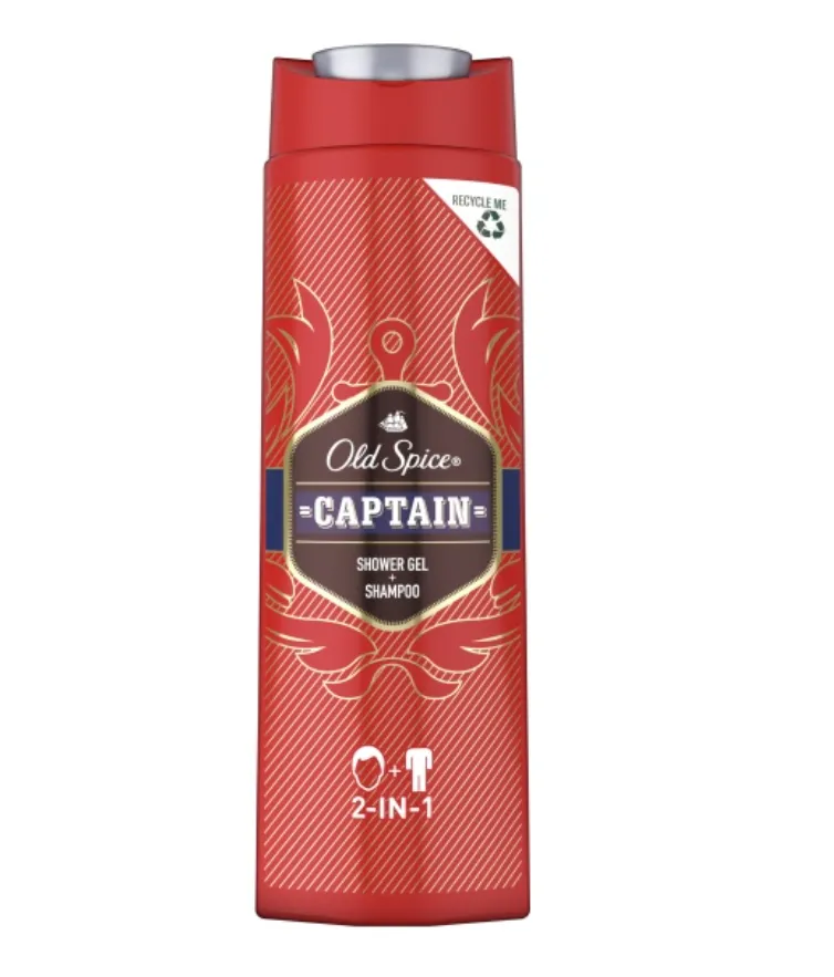 Old Spice Гель для душа-шампунь Captain, шампунь-гель 2в1, 400 мл, 1 шт.