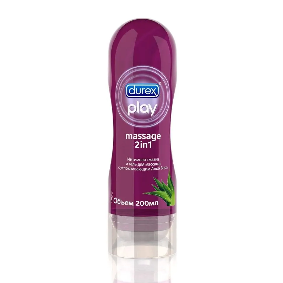 Гель-смазка Durex Play Massage 2in1, гель, с алоэ вера, 200 мл, 1 шт.