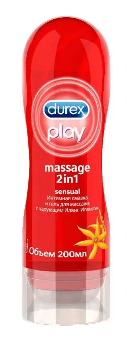 Гель-смазка Durex Play Massage 2in1 Sensual, гель, с иланг-илангом, 200 мл, 1 шт.