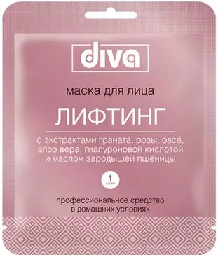 Diva маска для лица и шеи на тканевой основе Лифтинг, 30 г, 1 шт.