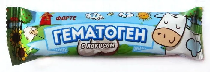 Гематоген Форте кокос, плитка, 40 г, 1 шт.