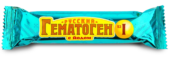 Гематоген Русский с йодом, плитка, 40 г, 1 шт.