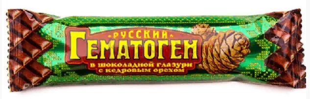 Гематоген Русский с кедровым орехом, плитка, 40 г, 1 шт.