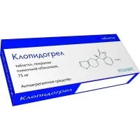 Клопидогрел, 75 мг, таблетки, покрытые пленочной оболочкой, 28 шт., Розлекс Фарм