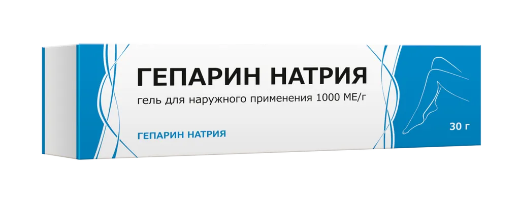 Гепарин натрия, 1000 МЕ/г, гель для наружного применения, 30 г, 1 шт.