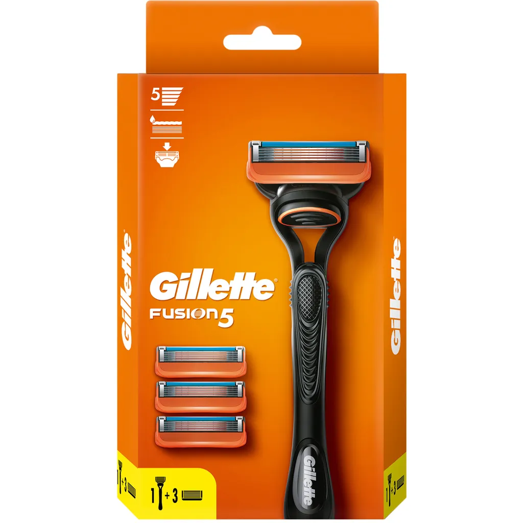 Gillette Fusion 5 Бритва со сменной кассетой, бритва, + 3 сменные кассеты, 1 шт.