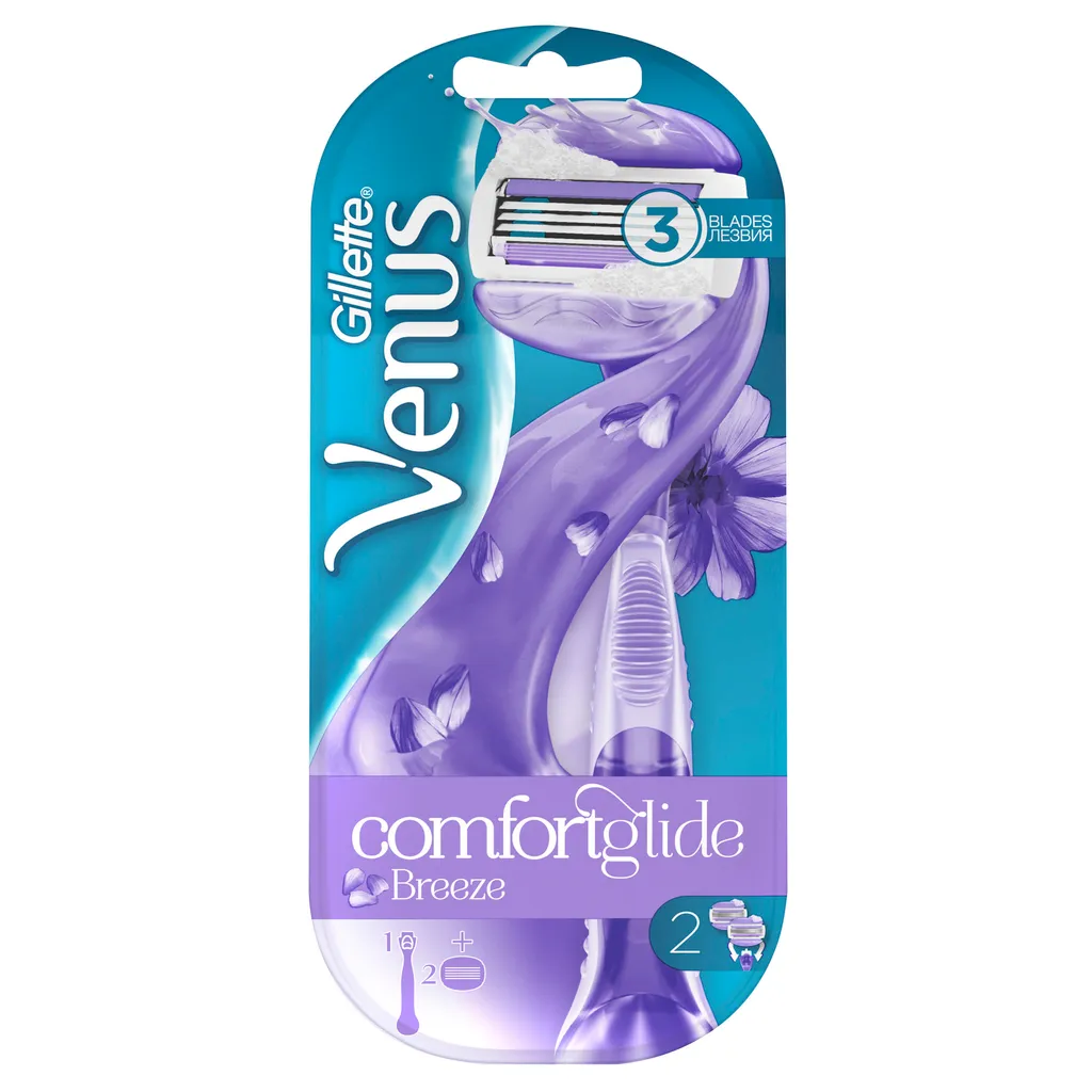 Gillette Venus Breeze Станок для бритья, с 2 сменными кассетами, 1 шт.