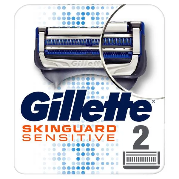 Gillette Skinguard Sensitive Сменные кассеты, кассета для бритвы, 2 шт.