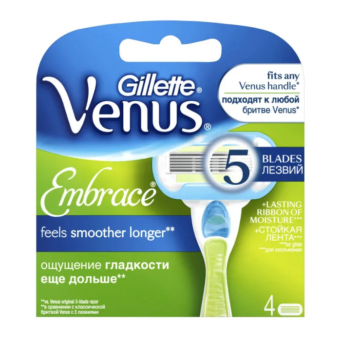 Gillette Venus Embrace Кассеты, для женщин, 4 шт.