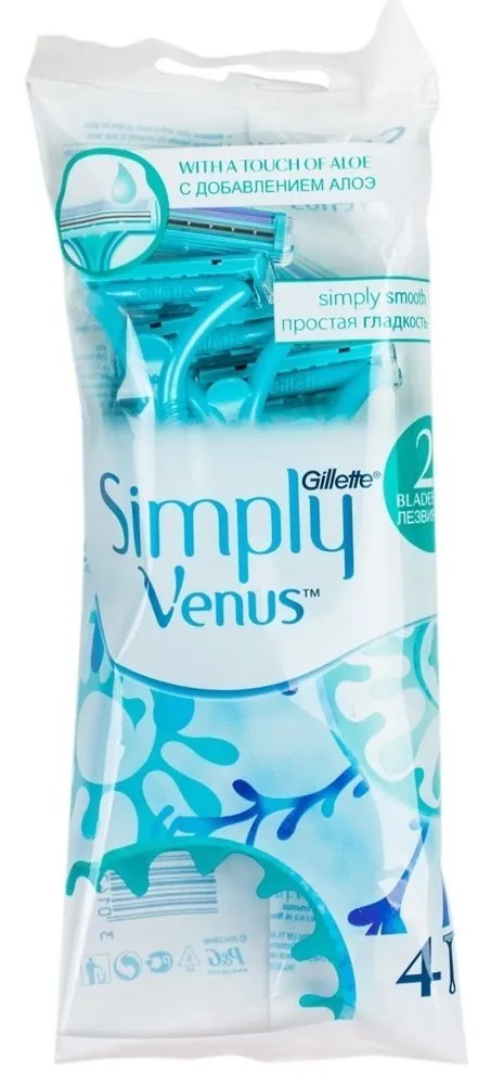 Gillette Venus Simply Одноразовые станки, 4 шт.