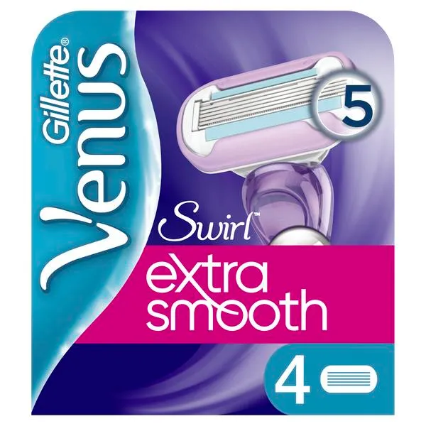 Gillette Venus Swirl Кассеты сменные, кассета для бритвы, для женщин, 4 шт.