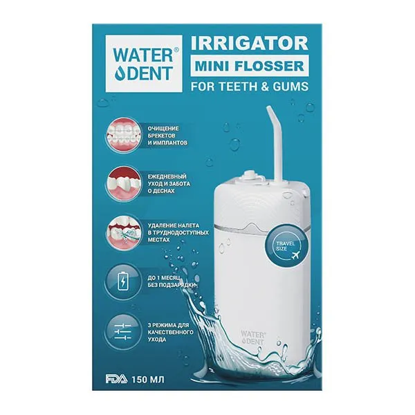 Waterdent Ирригатор портативный для полости рта Mini Flosser, 1 шт.