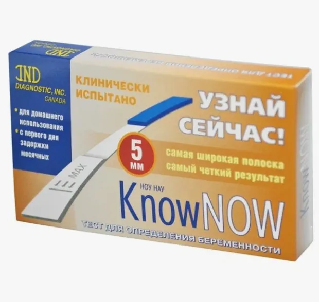 Know now Тест на беременность, 5 мм, тест-полоска, 1 шт.