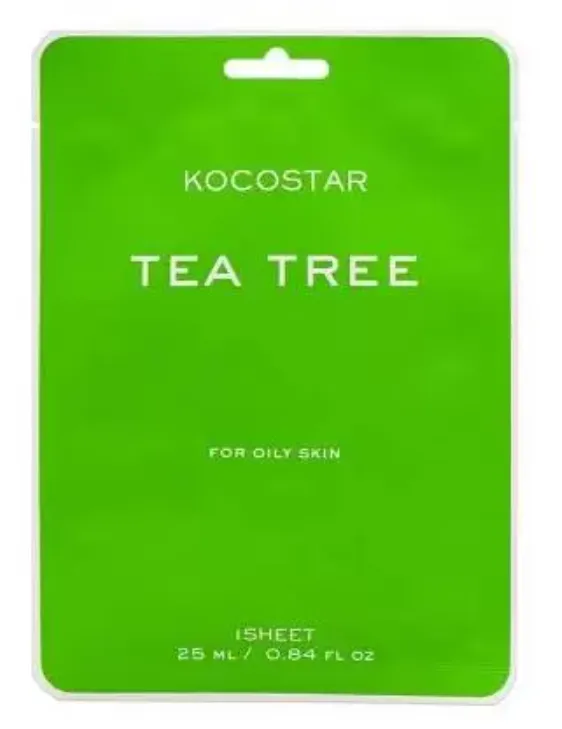 Kocostar Tea Tree Маска для проблемной кожи против высыпаний, маска для лица, Чайное дерево, 25 мл, 1 шт.