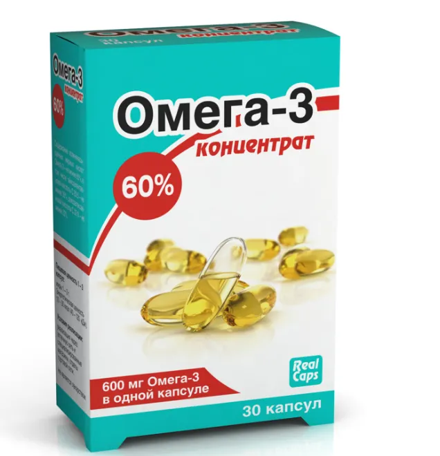 Омега-3, 600 мг, капсулы, омега-3 60%, 30 шт.