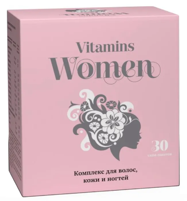 Комплекс для кожи волос и ногтей Vitamins Women, порошок для приготовления раствора для приема внутрь, 5 г, 30 шт.