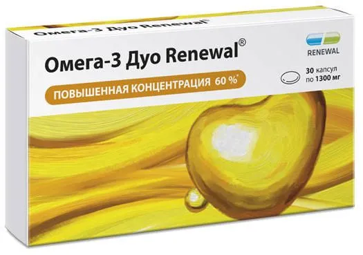 Омега-3 Дуо Renewal, 1300 мг, капсулы, 30 шт.