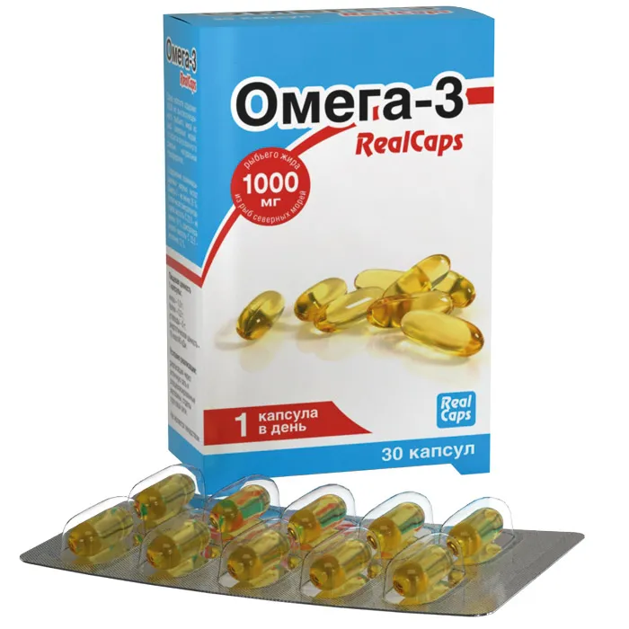 Омега-3 RealCaps, 1.4 г, 1000 мг, капсулы, 30 шт.