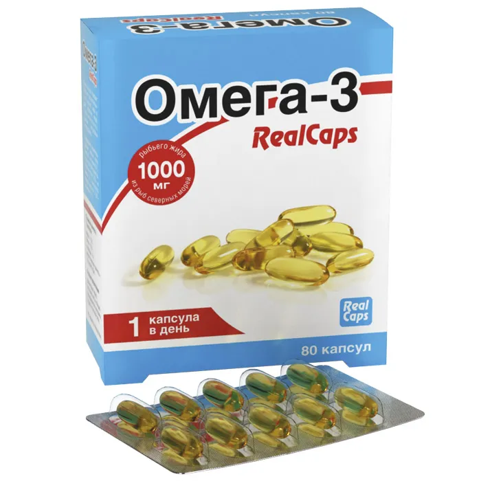 Омега-3 RealCaps, 1.4 г, 1000 мг, капсулы, 80 шт.