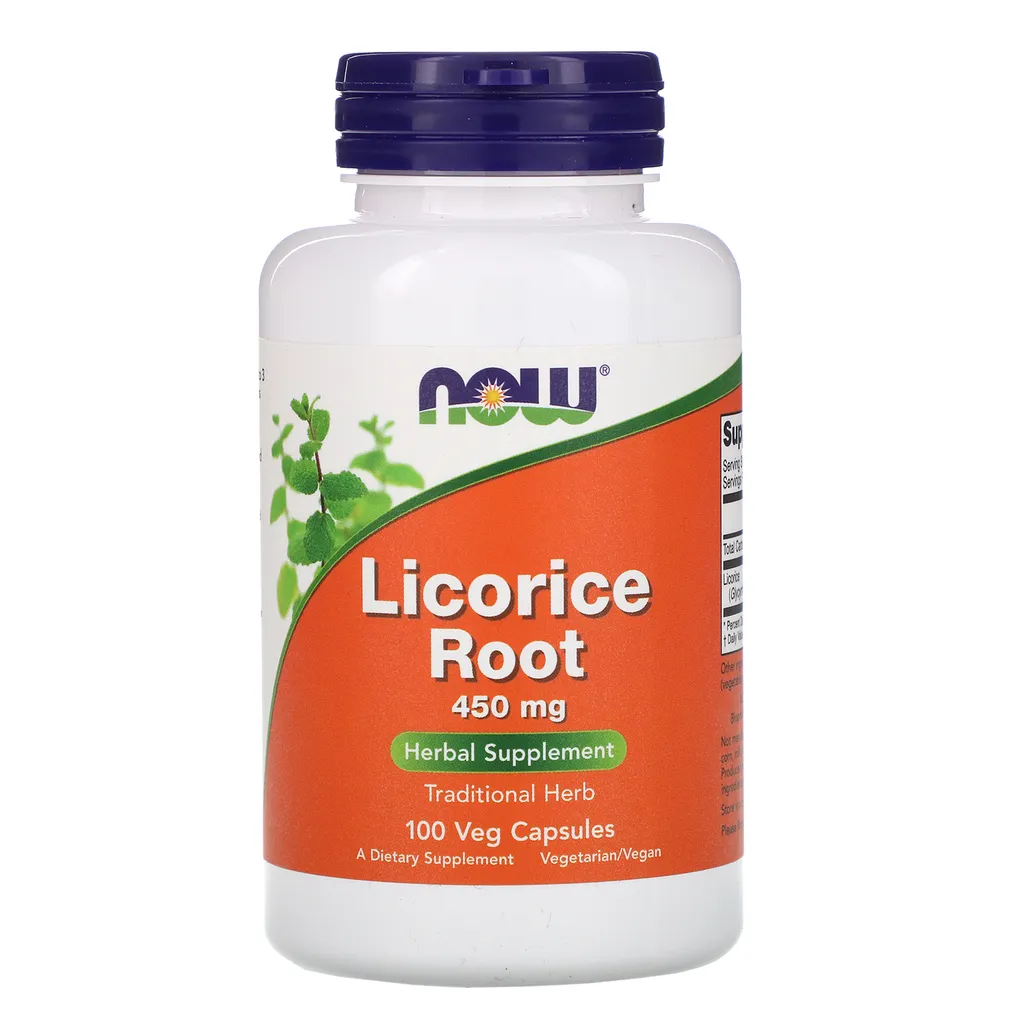 NOW Licorice Root Солодка, 450 мг, капсулы, 100 шт.