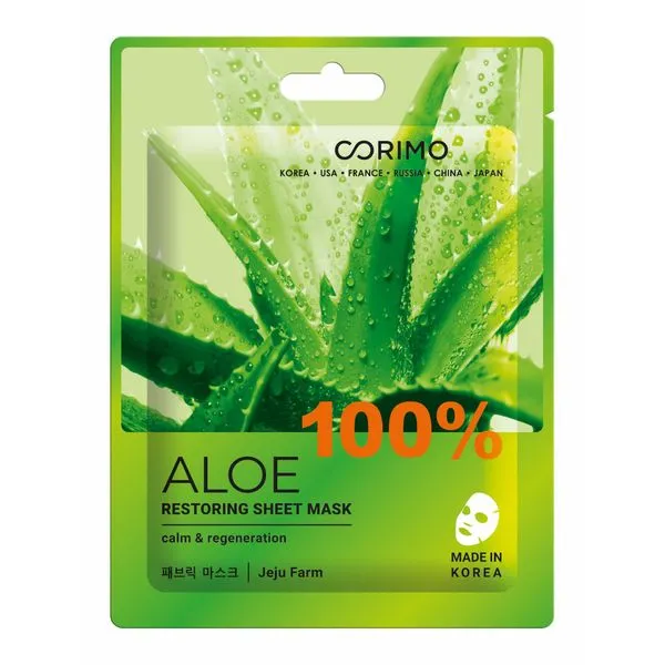 Коримо Aloe Маска тканевая для лица восстановление, маска для лица, 22 г, 1 шт.