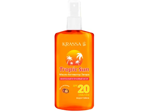 Krassa Tropic Sun Масло активатор загара, спрей, с фильтром SPF 20, 150 мл, 1 шт.