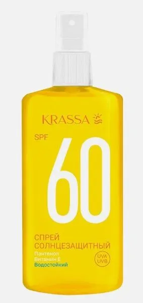 Krassa Спрей солнцезащитный, спрей, SPF60+, 150 мл, 1 шт.