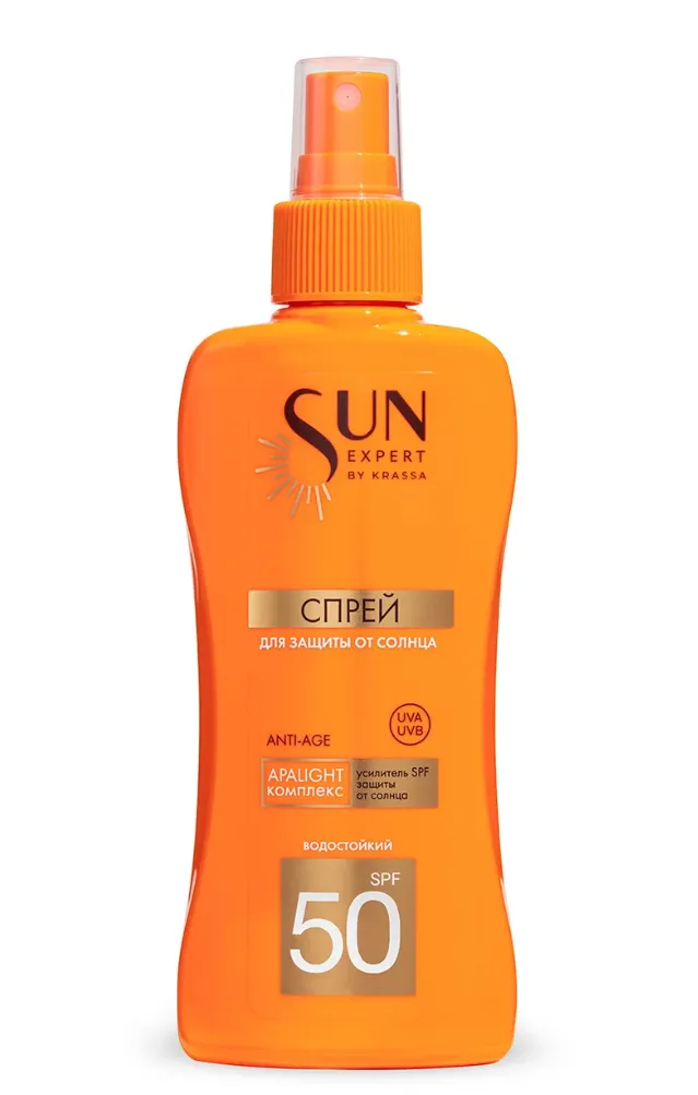 Krassa Sun Expert Спрей для защиты от солнца, SPF50, спрей, 180 мл, 1 шт.