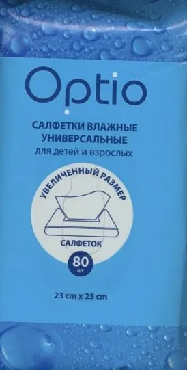 Оптио влажные салфетки универсальные, для детей и взрослых, 80 шт.