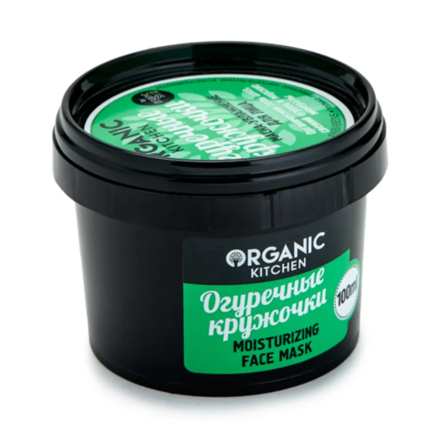 Organic Kitchen Маска-увлажнение для лица, маска, Огуречные кружочки, 100 мл, 1 шт.