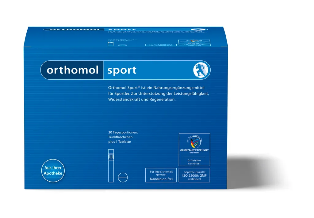 Orthomol Sport, питьевые бутылочки и таблетки, на 30 дней, 30 шт.