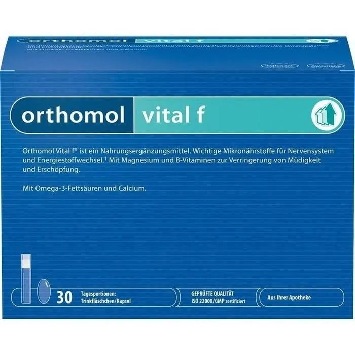 Orthomol Vital F, питьевые бутылочки и капсулы, на 30 дней, 30 шт.