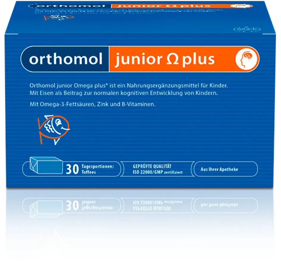 Orthomol Junior Omega plus, 5 г, ириски, на 30 дней, 30 шт.