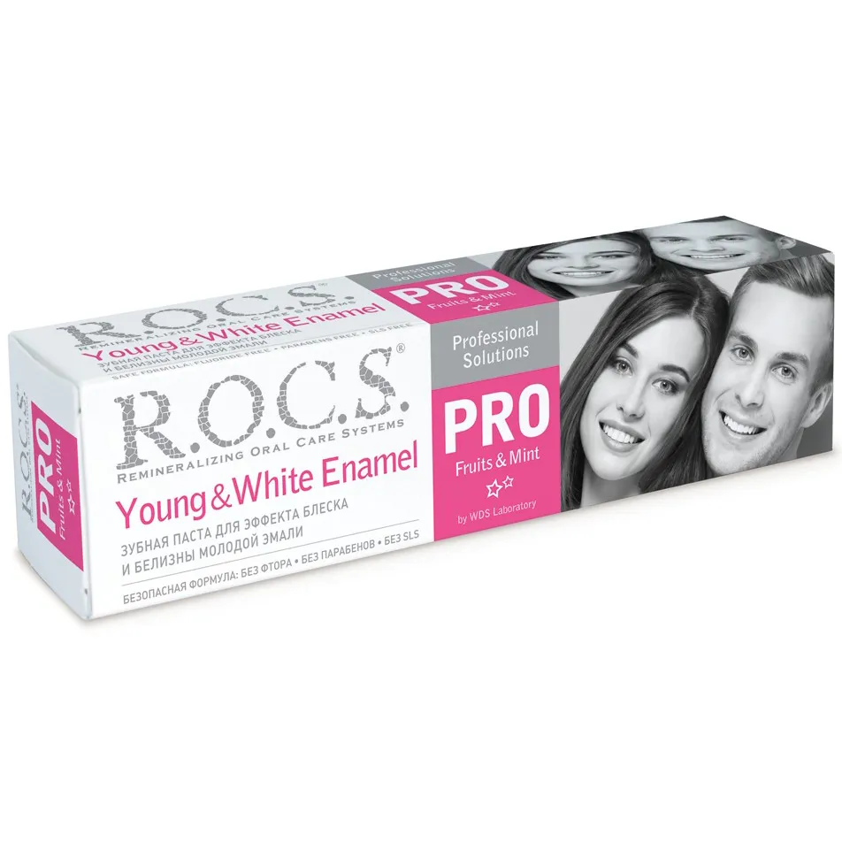 ROCS PRO Зубная паста Young White Enamel, без фтора, паста зубная, 135 г, 1 шт.