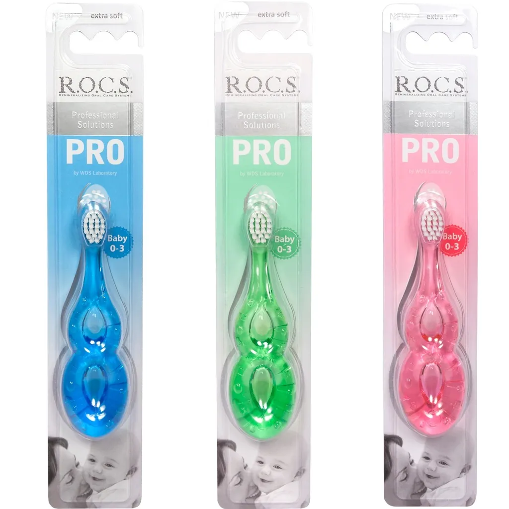 ROCS PRO Зубная щетка детская Baby 0-3 лет, щетка зубная, extra soft, 1 шт.