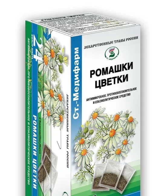 Ромашки цветки, сырье растительное измельченное, 50 г, 1 шт., Ст.-Медифарм