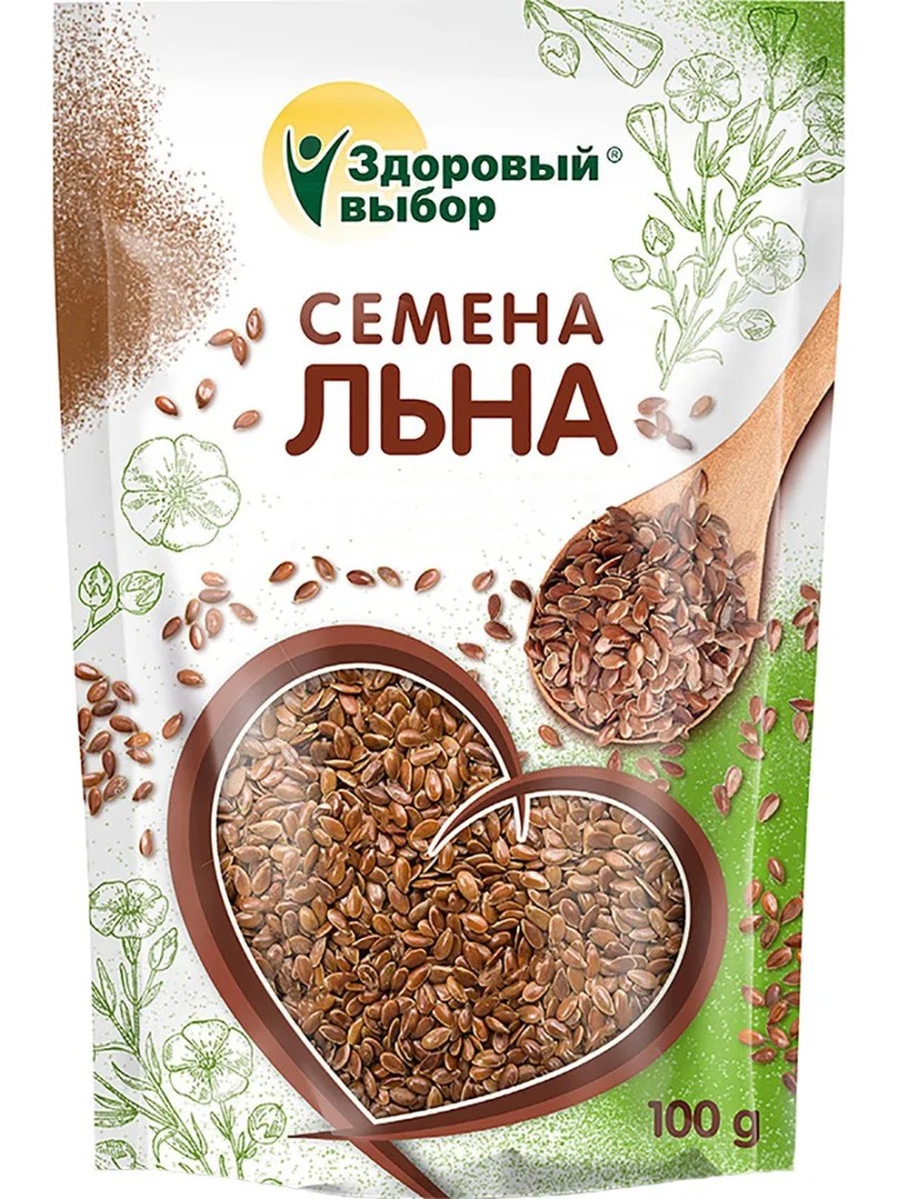 Здоровый выбор Льна семена, семена, 100 г, 1 шт.