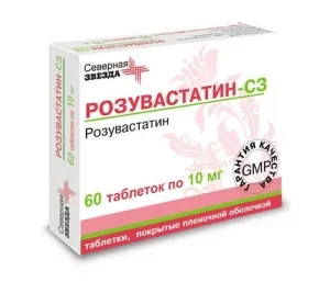 Розувастатин-СЗ, 10 мг, таблетки, покрытые пленочной оболочкой, 60 шт.