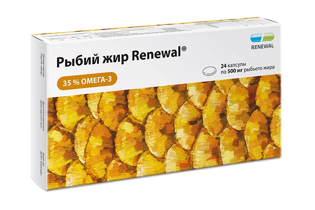 Рыбий жир Renewal, 500 мг, капсулы, 24 шт.