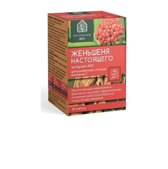 Женьшеня настоящего экстракт-ВИС, 0.4 г, капсулы, 30 шт.