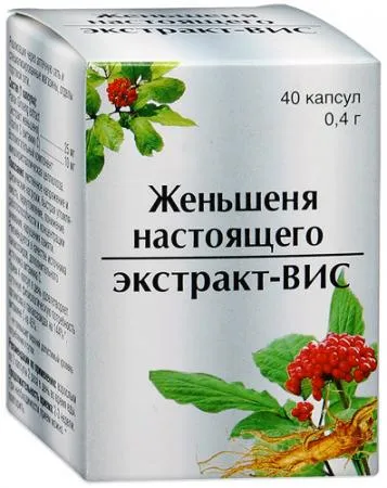 Женьшеня настоящего экстракт-ВИС, 0.4 г, капсулы, 40 шт.