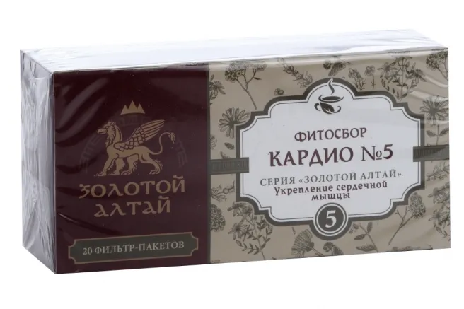 Золотой Алтай Фитосбор Кардио №5, фиточай, укрепление сердечной мышцы, 1.5 г, 20 шт.